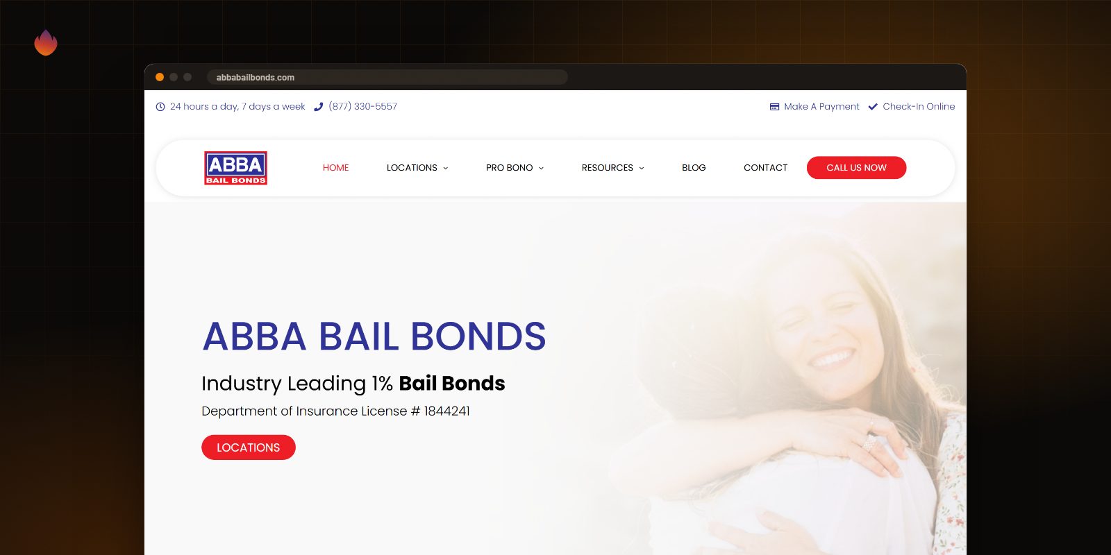 The 11,665 Calls. One Bondsman. website, built by Clickflame