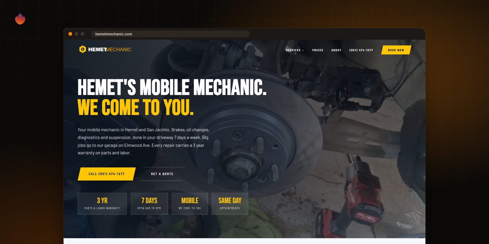 The The Hometown Build. The Phone That Rings. website, built by Clickflame