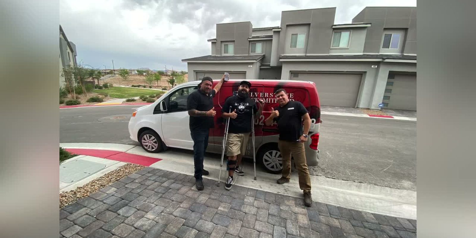 The Silver State Locksmith crew with their work van in Las Vegas