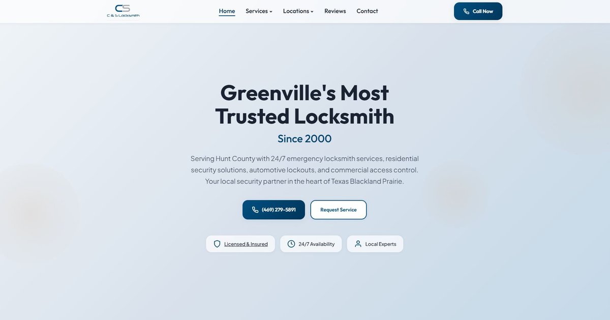 C&S Locksmith website