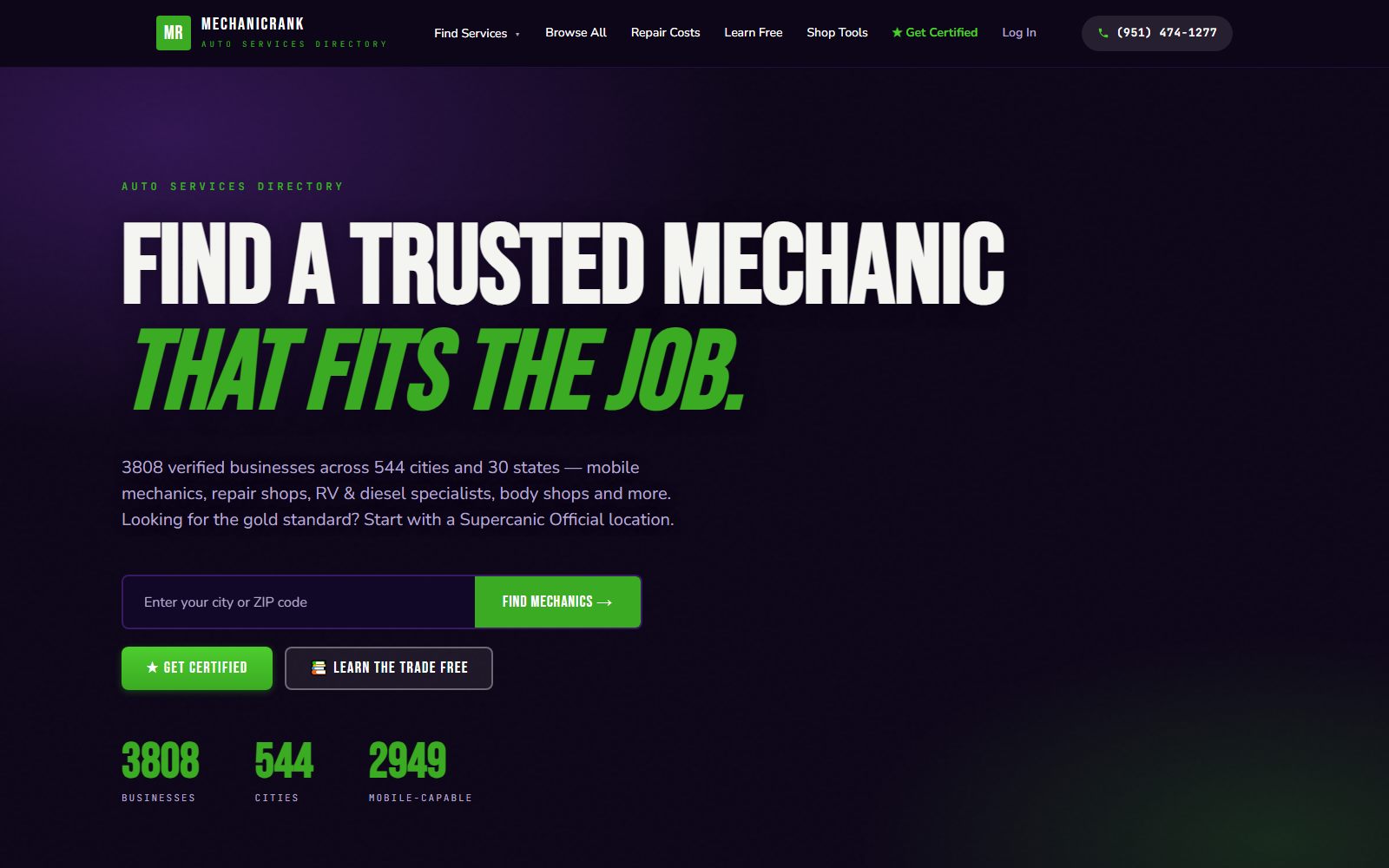 Mechanicrank auto services directory website