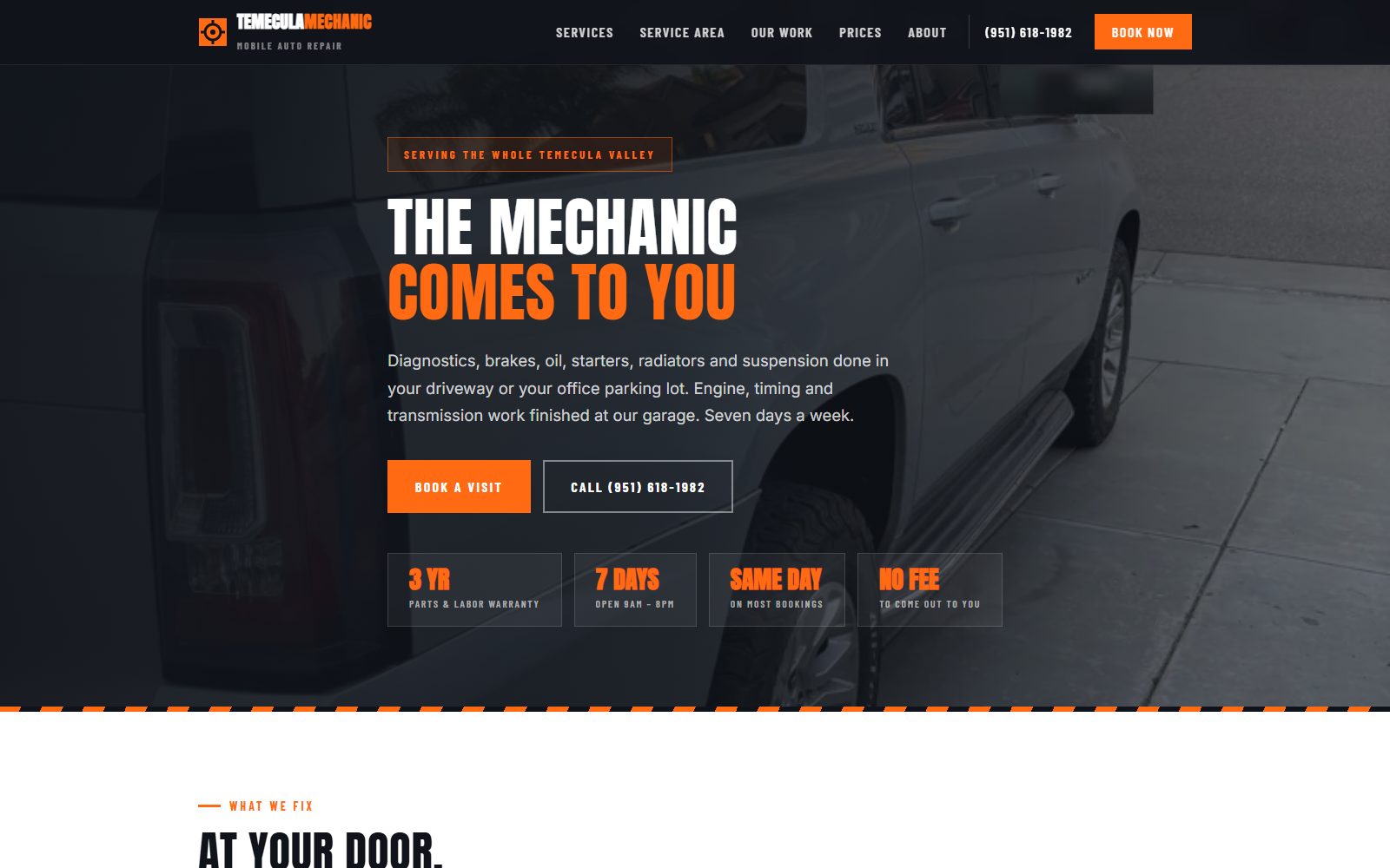 Temecula Mobile Mechanic website
