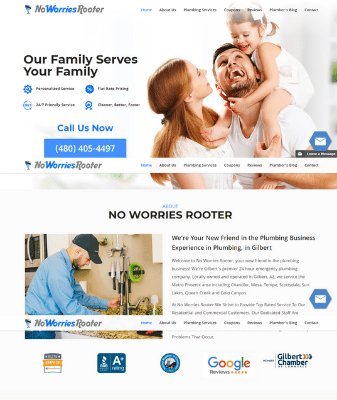 No Worries Rooter website