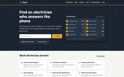 Spark electrician directory website