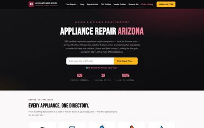 Arizona Appliance Repairs directory website
