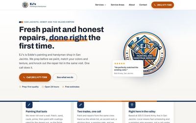 EJs Painting and Handyman website screenshot