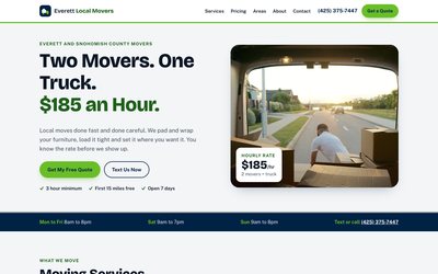 Everett Local Movers website