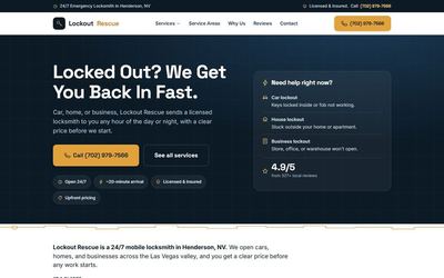 Lockout Rescue website screenshot