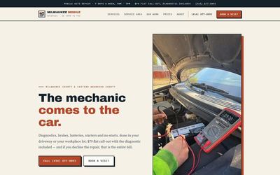 Milwaukee Mobile Mechanic website built by Clickflame