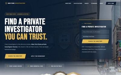 NY Investigators website screenshot