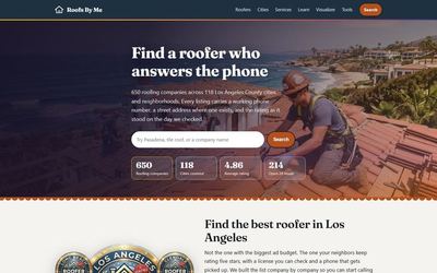 Roofs By Me website screenshot