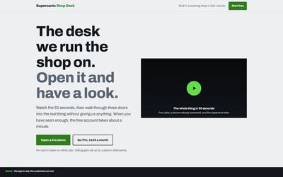 Supercanic Shop Desk website screenshot