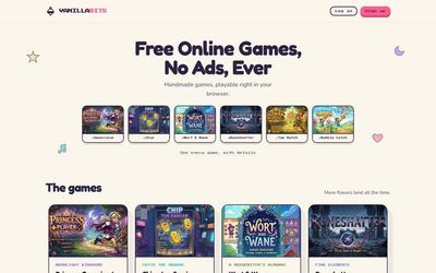 VanillaBits website screenshot