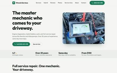 Wrench Services website screenshot