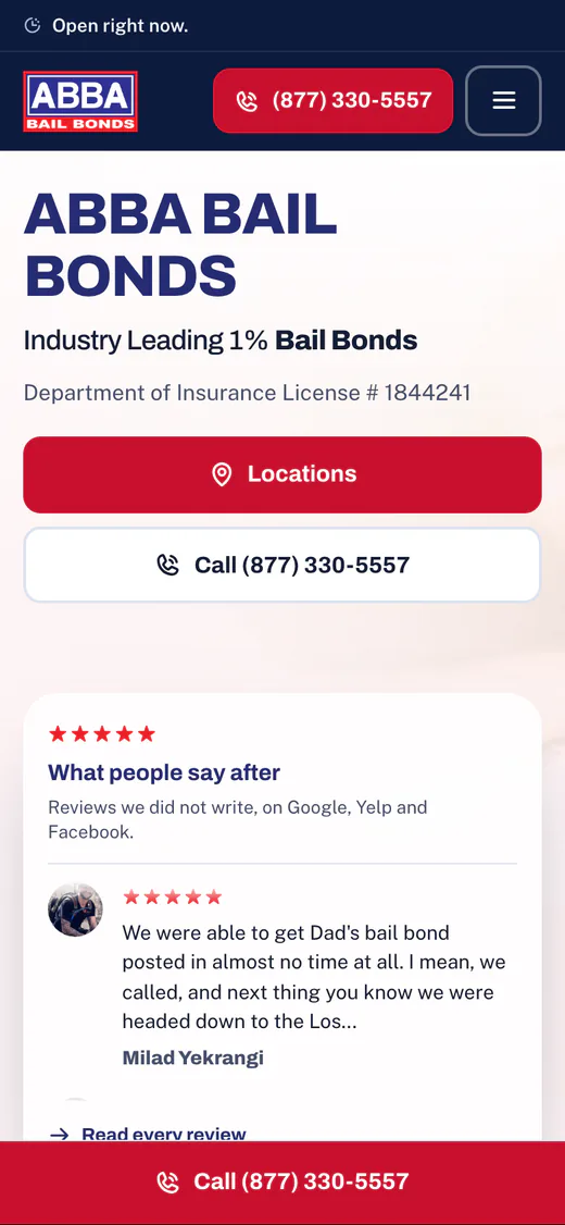 The same site on a phone