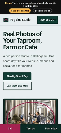 Marketing Agency website design on a phone