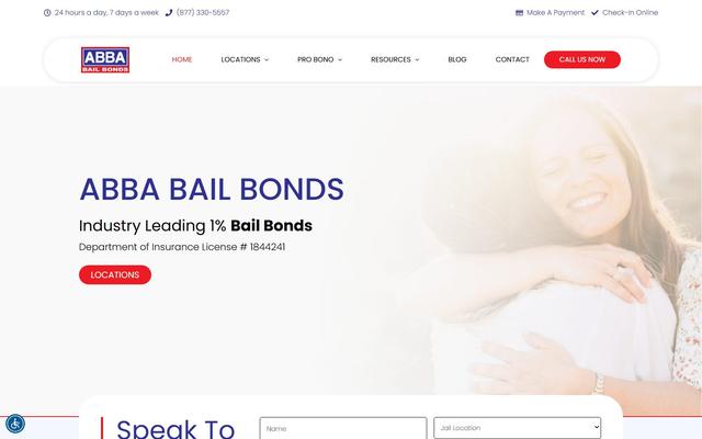 Abba Bail Bonds website built by Clickflame