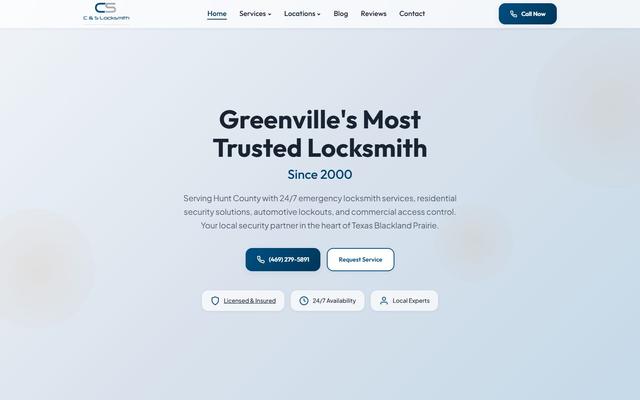 C&S Locksmith website built by Clickflame