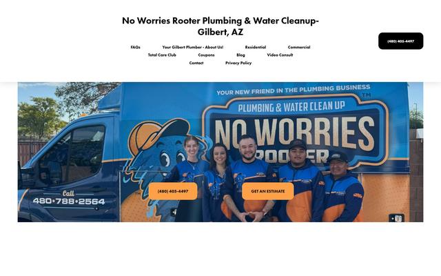 No Worries Rooter website built by Clickflame