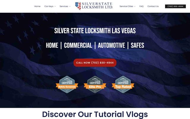 Silver State Locksmith website built by Clickflame