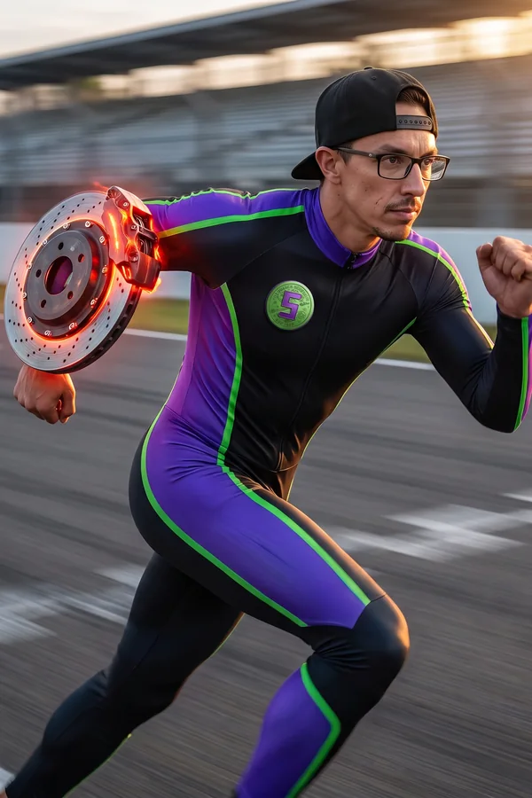 Brandon from Supercanic drawn as a superhero