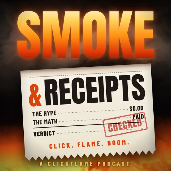Smoke & Receipts show art: a scorched receipt under the word smoke