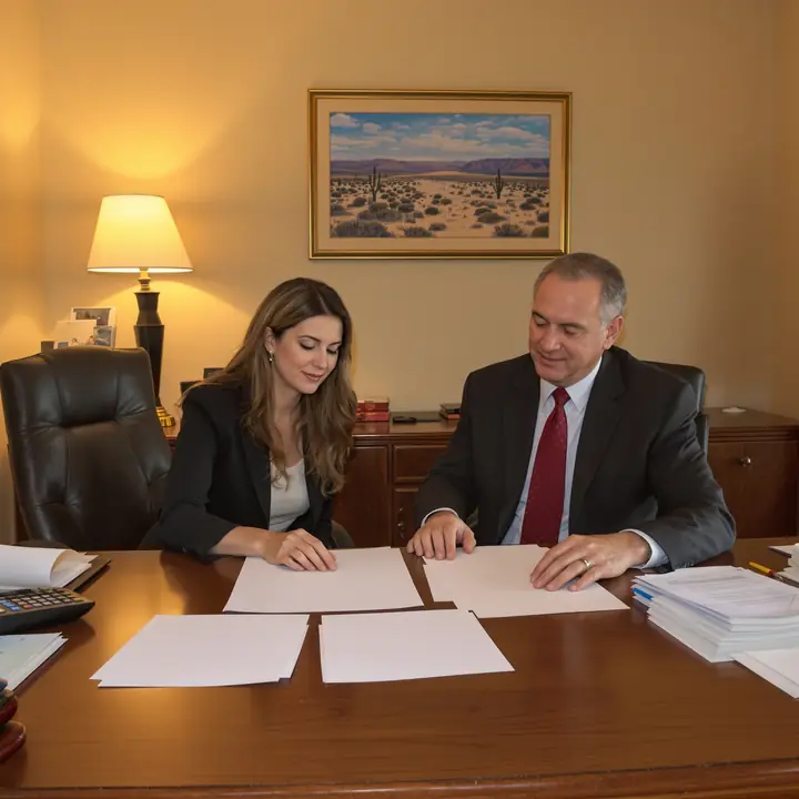 Ray Ybarra and his daughter Lucia going over a worksheet in the evening