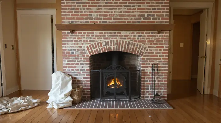 Clean firebox and hearth after a sweep in West Hartford