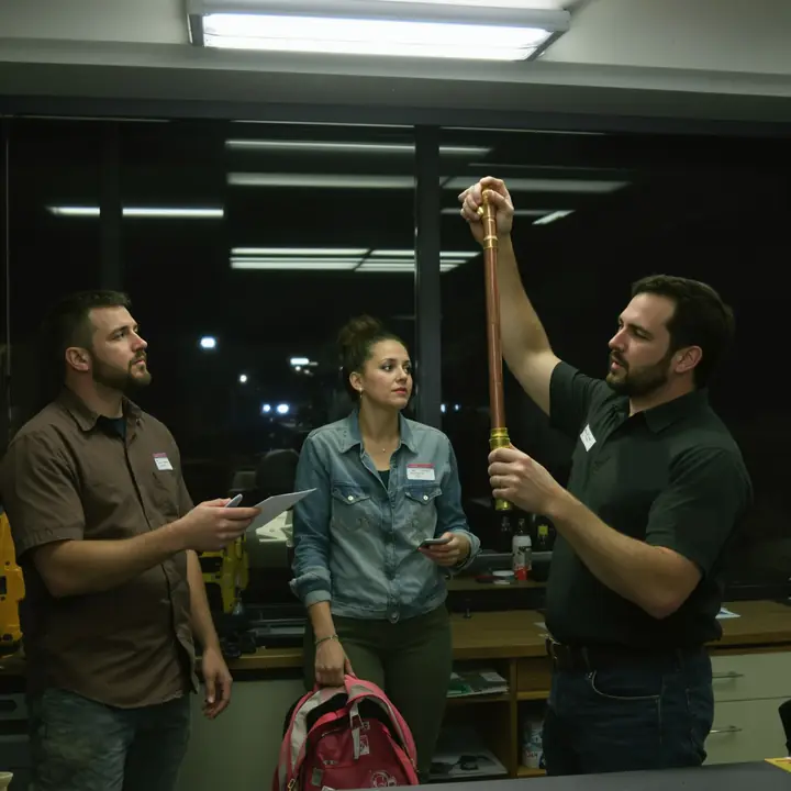 Adult students in an evening HVAC class