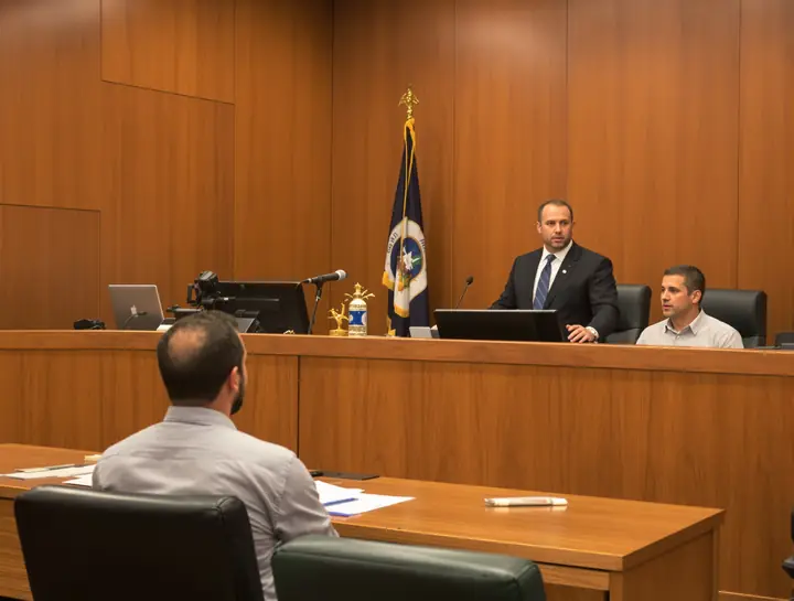 Attorney speaking to the judge in a Maricopa County courtroom