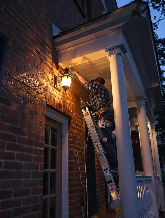 Porch light and GFCI outlet in Oakwood
