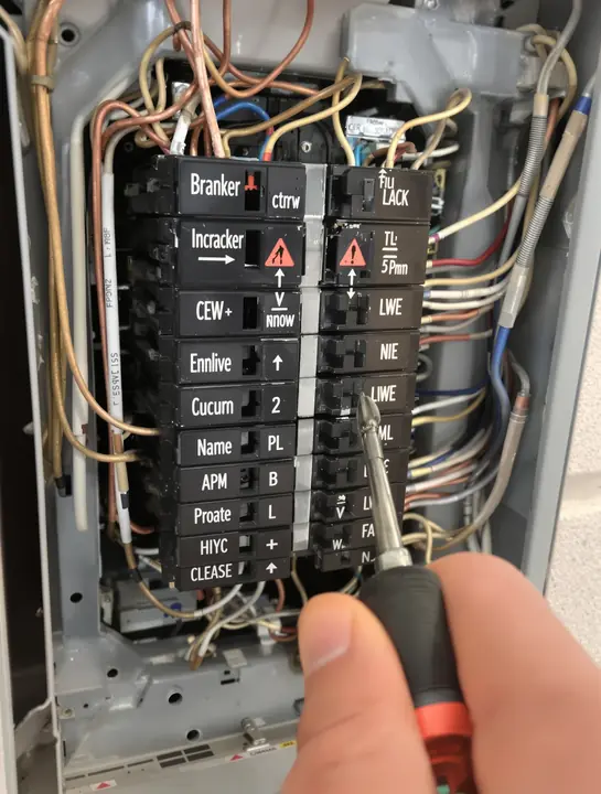 New breaker panel with clean labeled circuits