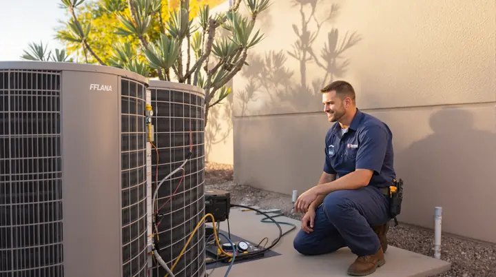 Checking gauges on a condenser in Mesa
