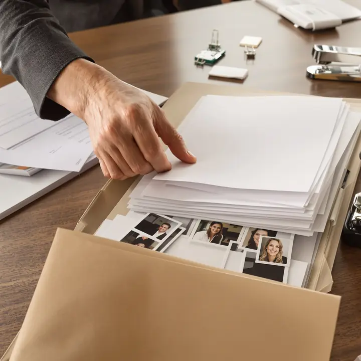 Putting together a petition packet with copies and photos