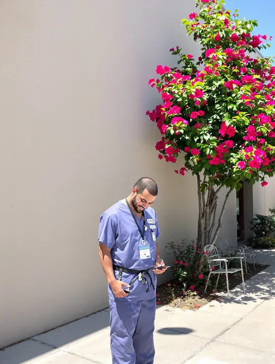 A DACA client heading into his shift at a Chula Vista clinic