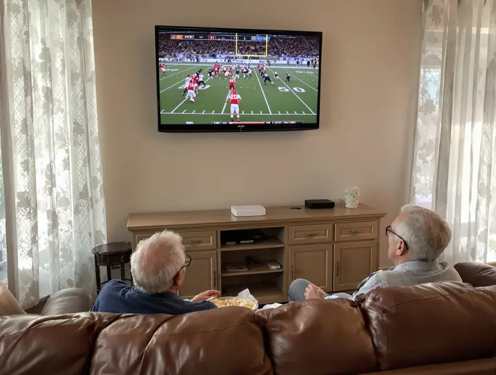 Watching the Saturday game on live TV