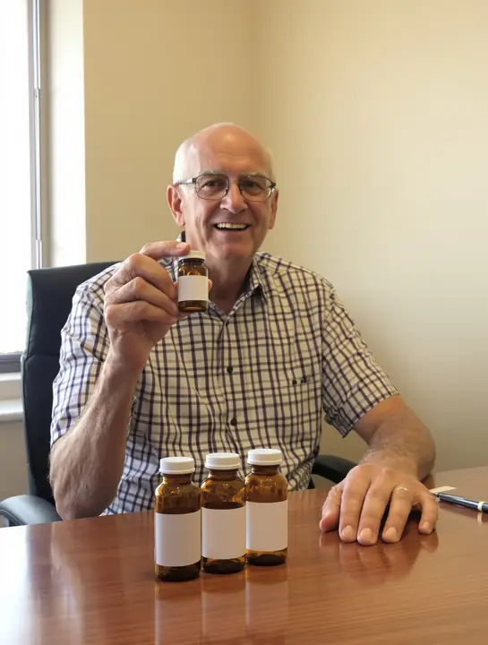 A client checking his list of prescriptions with the agent