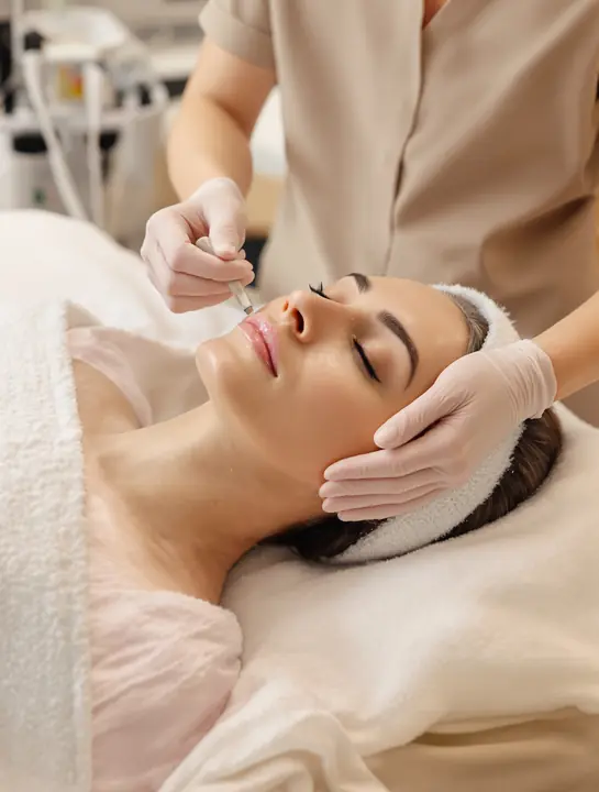 Hydrating facial in progress