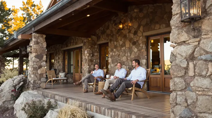 Evening on the porch of the house