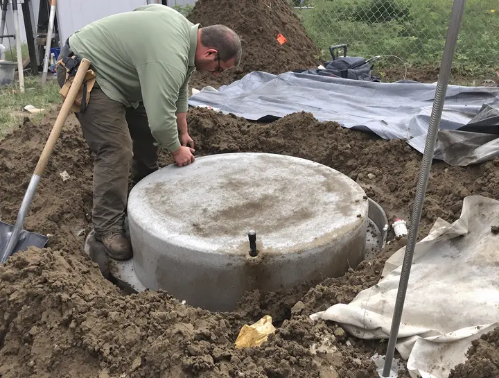 Digging up a concrete tank lid