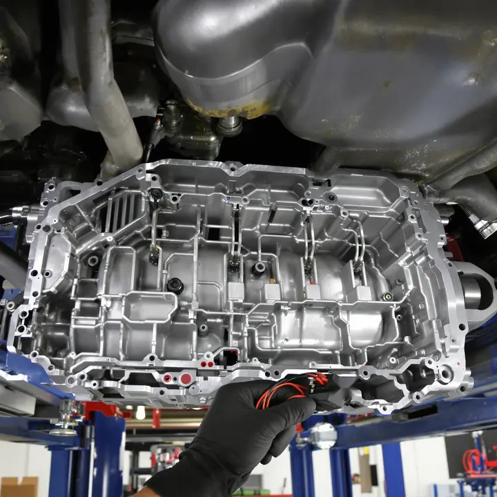 Unplugging a shift solenoid on the valve body with the transmission pan off
