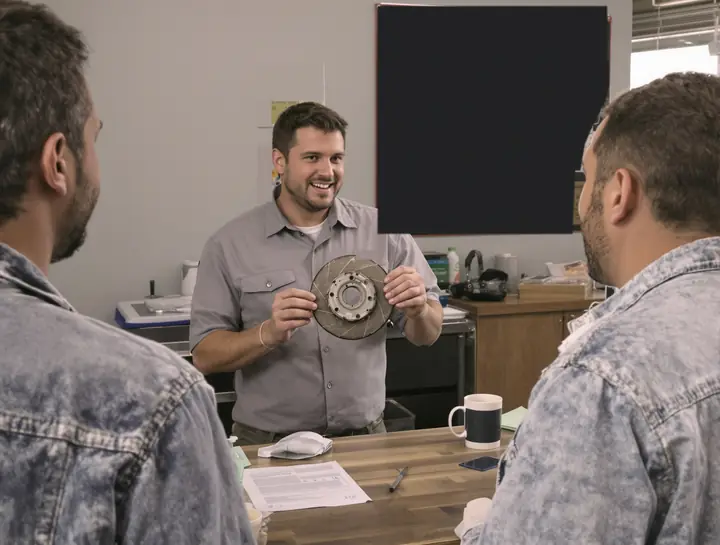 Worn torque converter clutch disc on the counter